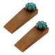 2 Pieces Sea Green Crackle Wooden Door Stopper